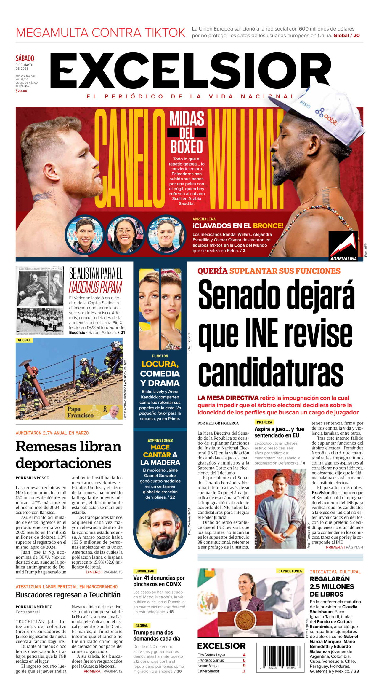 Excelsior, edición del sábado 03 de mayo de 2025 Excelsior, edición del sábado 03 de mayo de 2025