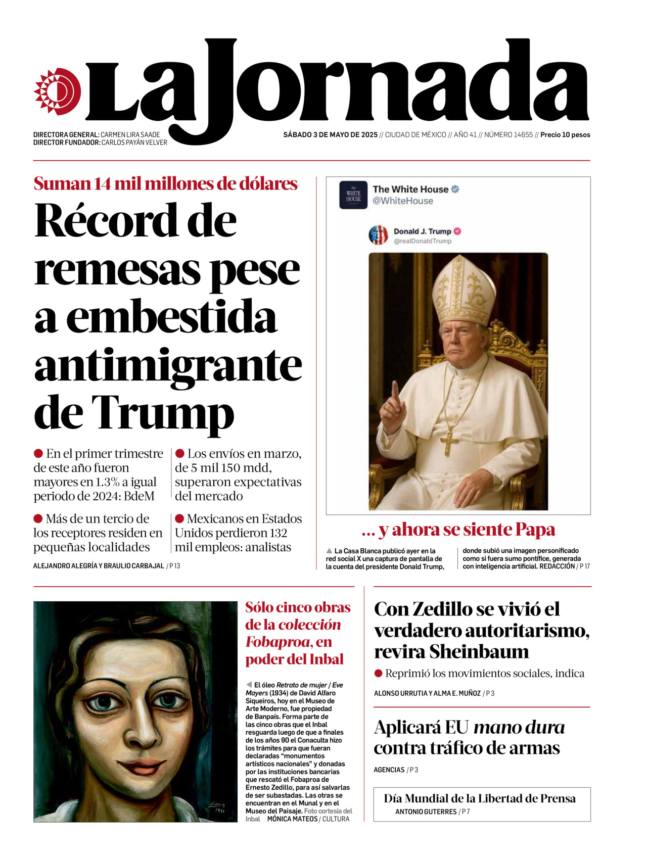 La Jornada, edición del sábado 03 de mayo de 2025 La Jornada, edición del sábado 03 de mayo de 2025