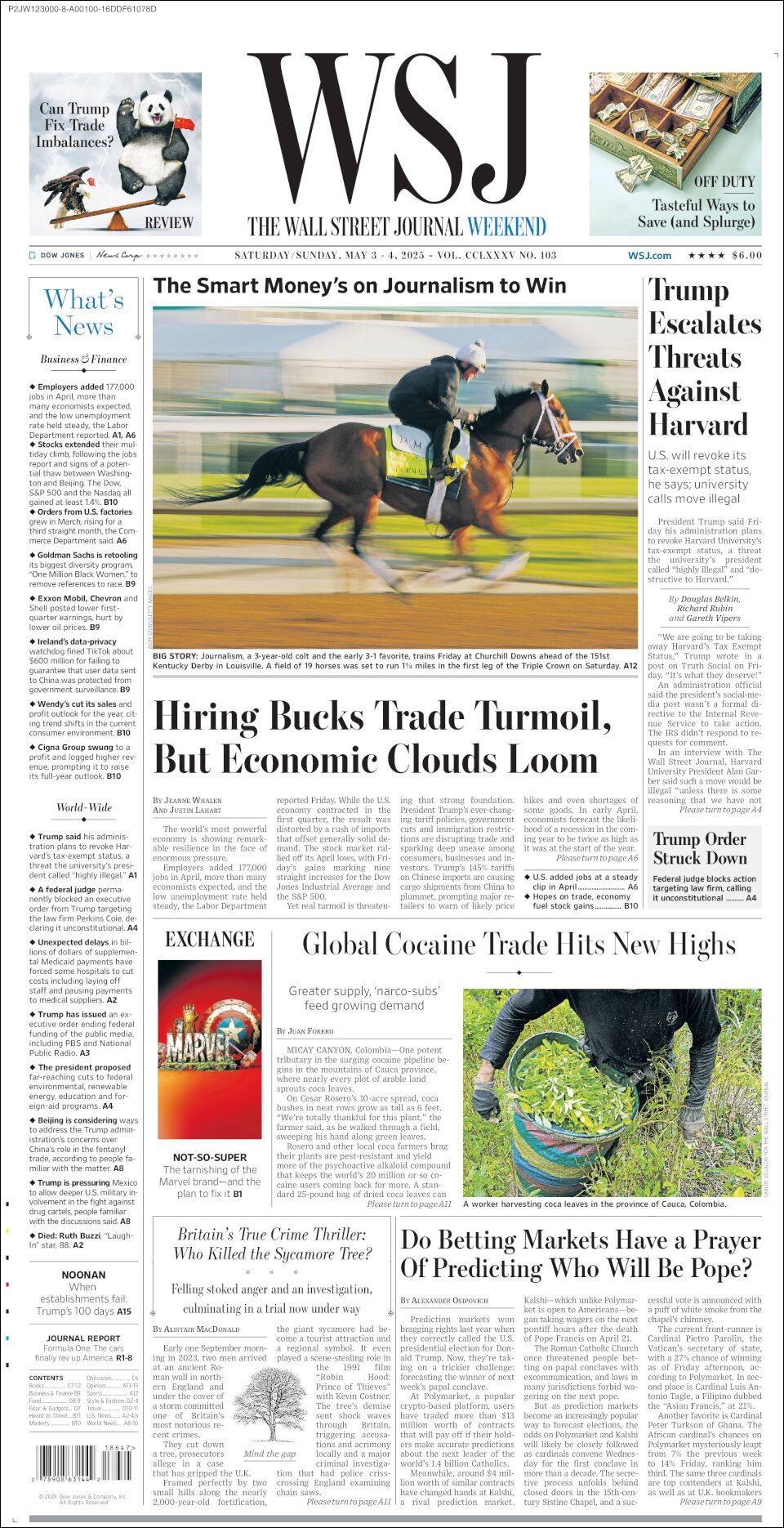 The Wall Street Journal, edición del sábado 03 de mayo de 2025 The Wall Street Journal, edición del sábado 03 de mayo de 2025