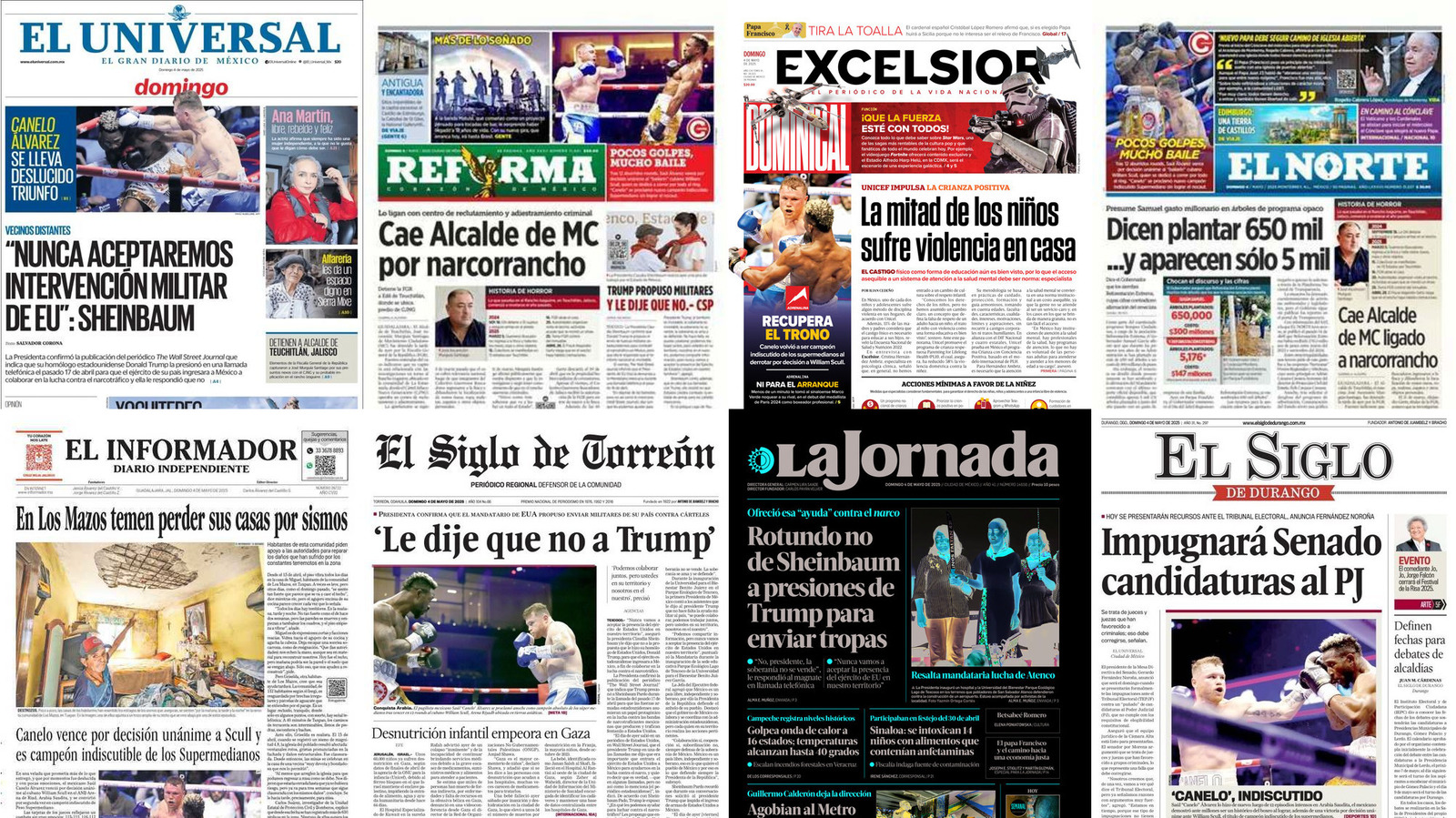 Portadas de periódicos impresos más importantes de México hoy