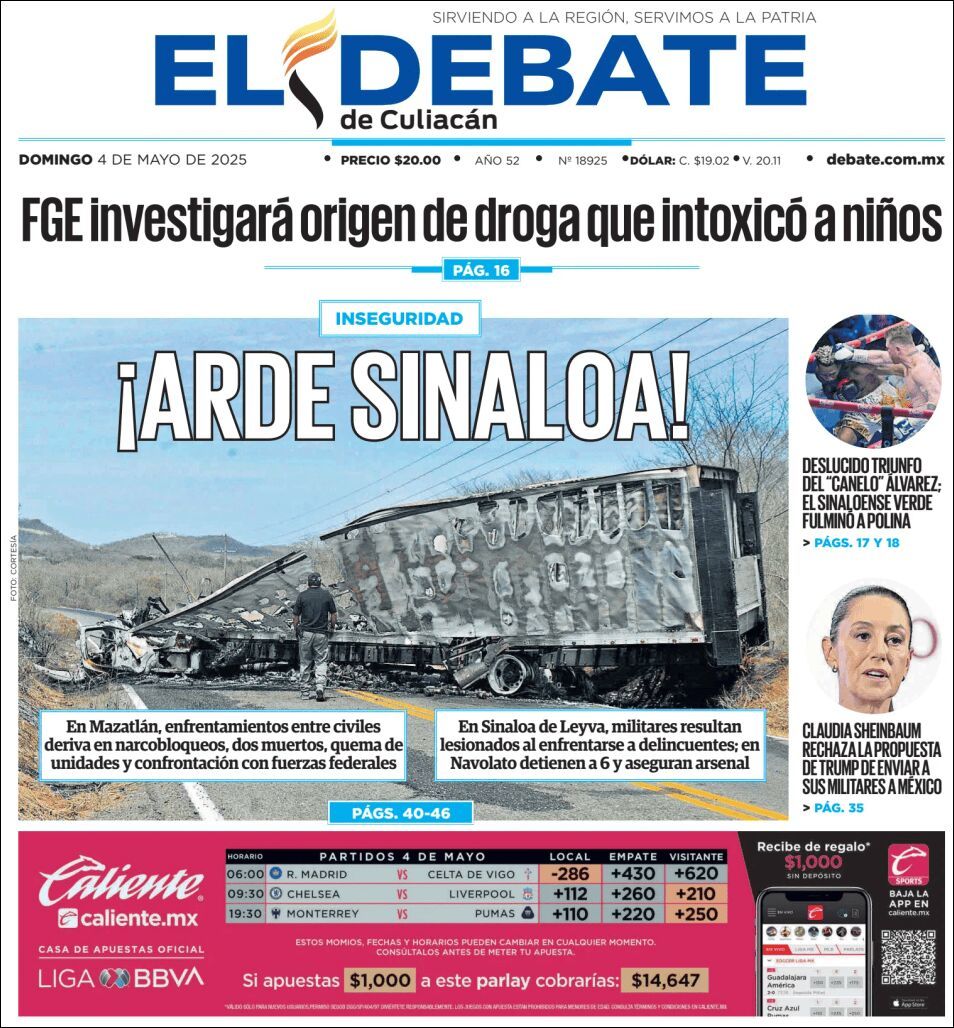 El Debate Culiacán, edición del domingo 04 de mayo de 2025 El Debate Culiacán, edición del domingo 04 de mayo de 2025