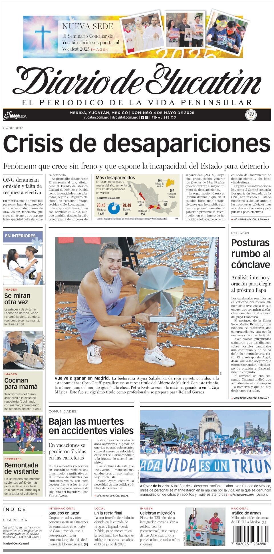 El Diario de Yucatán, edición del domingo 04 de mayo de 2025 El Diario de Yucatán, edición del domingo 04 de mayo de 2025