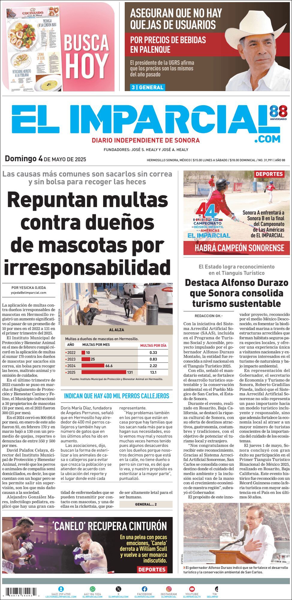 El Imparcial, edición del domingo 04 de mayo de 2025 El Imparcial, edición del domingo 04 de mayo de 2025
