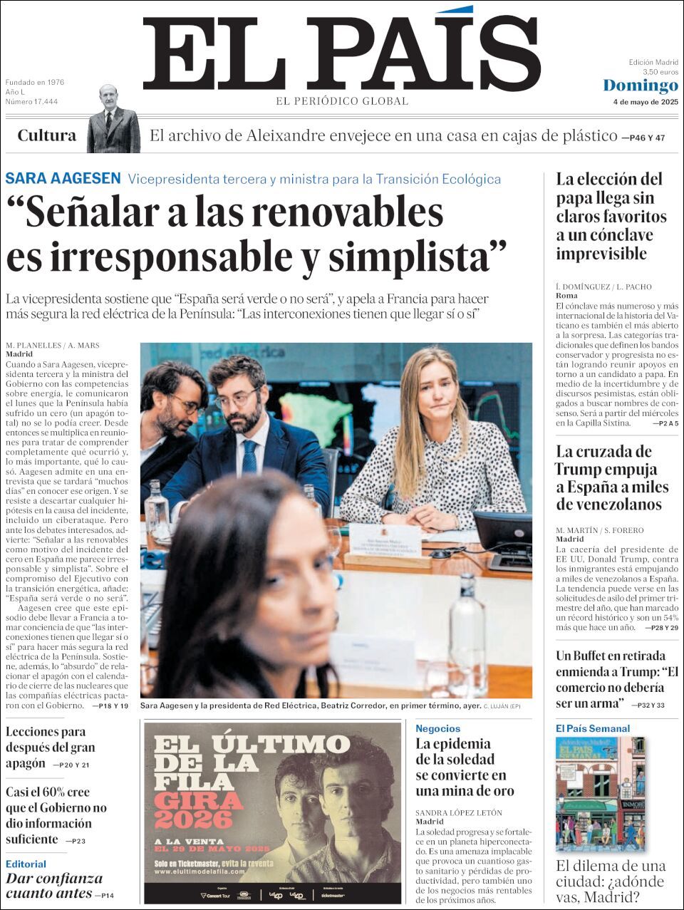 El País, edición del domingo 04 de mayo de 2025 El País, edición del domingo 04 de mayo de 2025