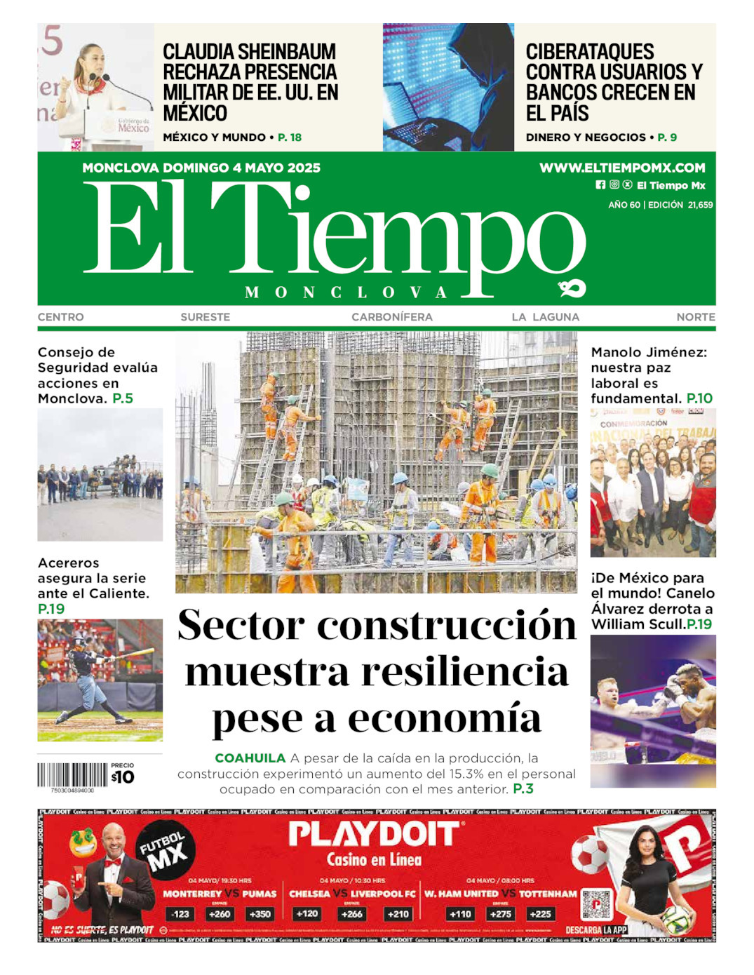 El Tiempo Monclova, edición del domingo 04 de mayo de 2025 El Tiempo Monclova, edición del domingo 04 de mayo de 2025