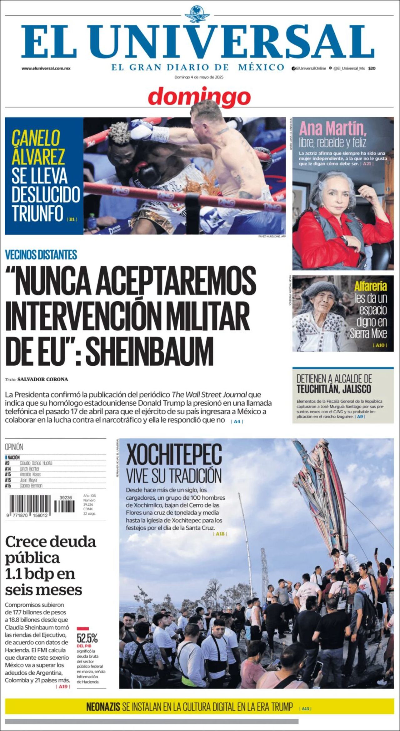 El Universal, edición del domingo 04 de mayo de 2025 El Universal, edición del domingo 04 de mayo de 2025