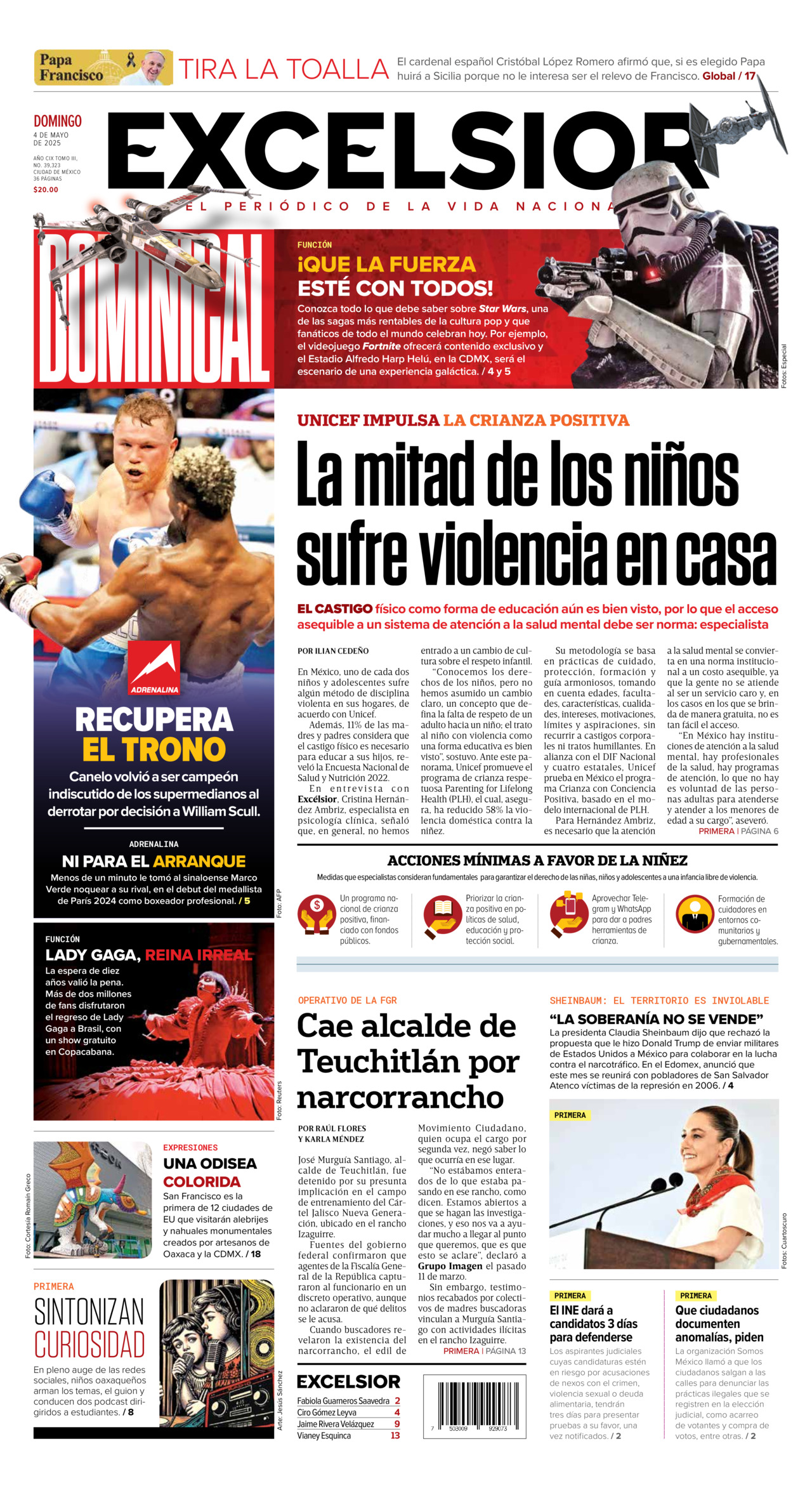 Excelsior, edición del domingo 04 de mayo de 2025 Excelsior, edición del domingo 04 de mayo de 2025