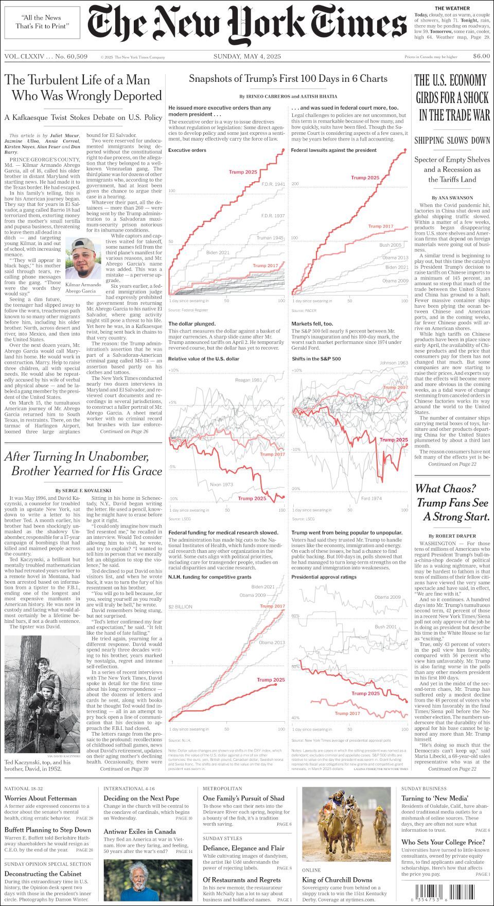 The New York Times, edición del domingo 04 de mayo de 2025 The New York Times, edición del domingo 04 de mayo de 2025