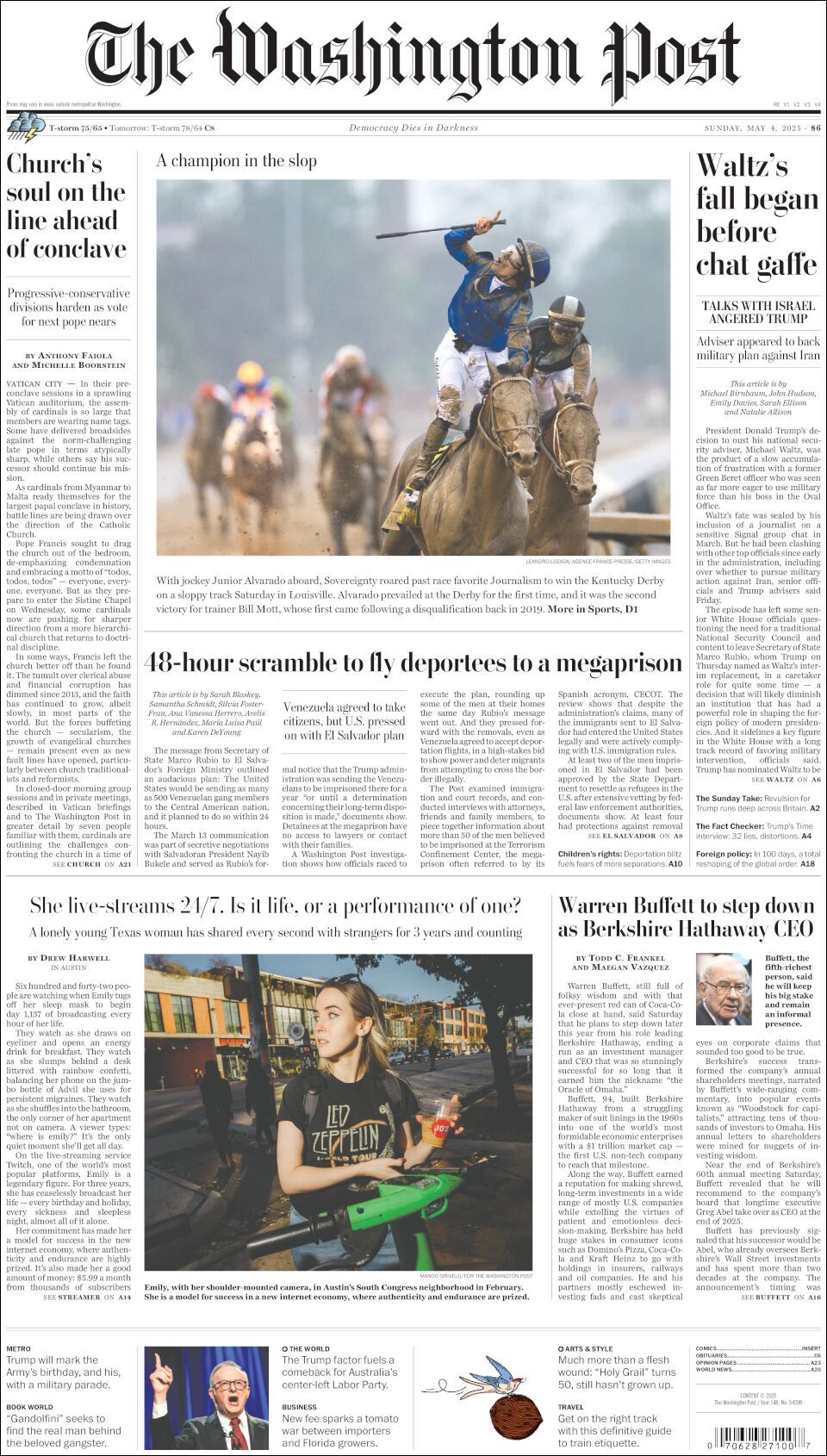 The Washington Post, edición del domingo 04 de mayo de 2025 The Washington Post, edición del domingo 04 de mayo de 2025