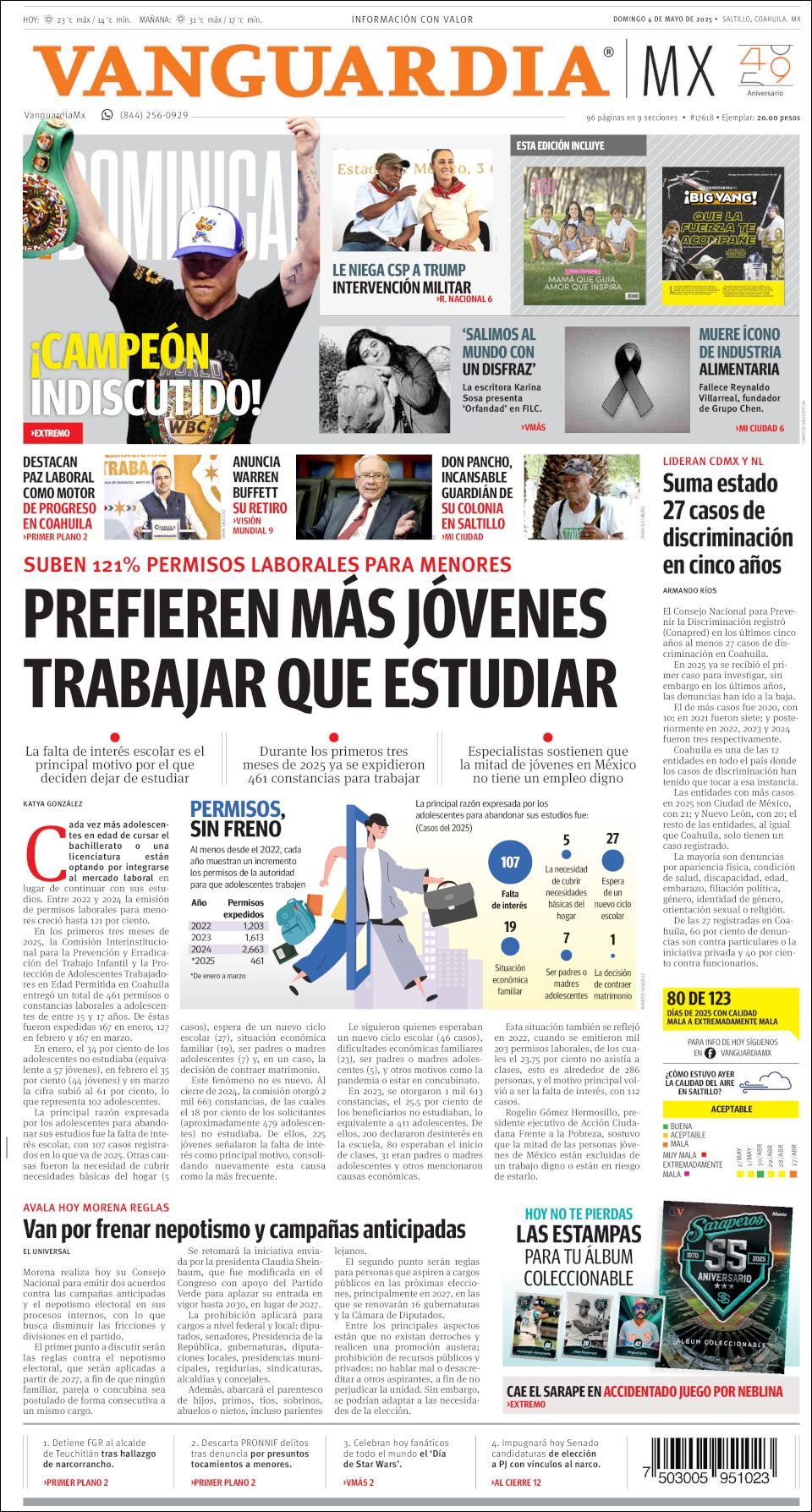 Vanguardia, edición del domingo 04 de mayo de 2025 Vanguardia, edición del domingo 04 de mayo de 2025