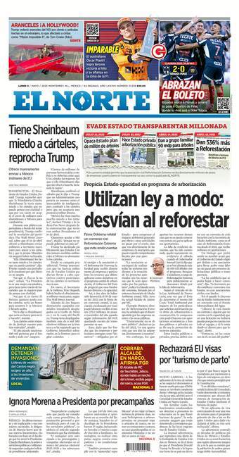 El Norte, edición del lunes 05 de mayo de 2025 El Norte, edición del lunes 05 de mayo de 2025