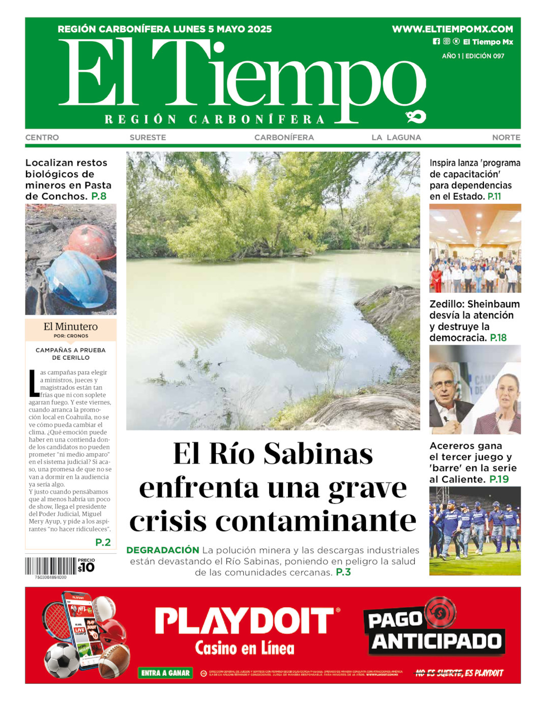 El Tiempo Región Carbonífera, edición del lunes 05 de mayo de 2025 El Tiempo Región Carbonífera, edición del lunes 05 de mayo de 2025