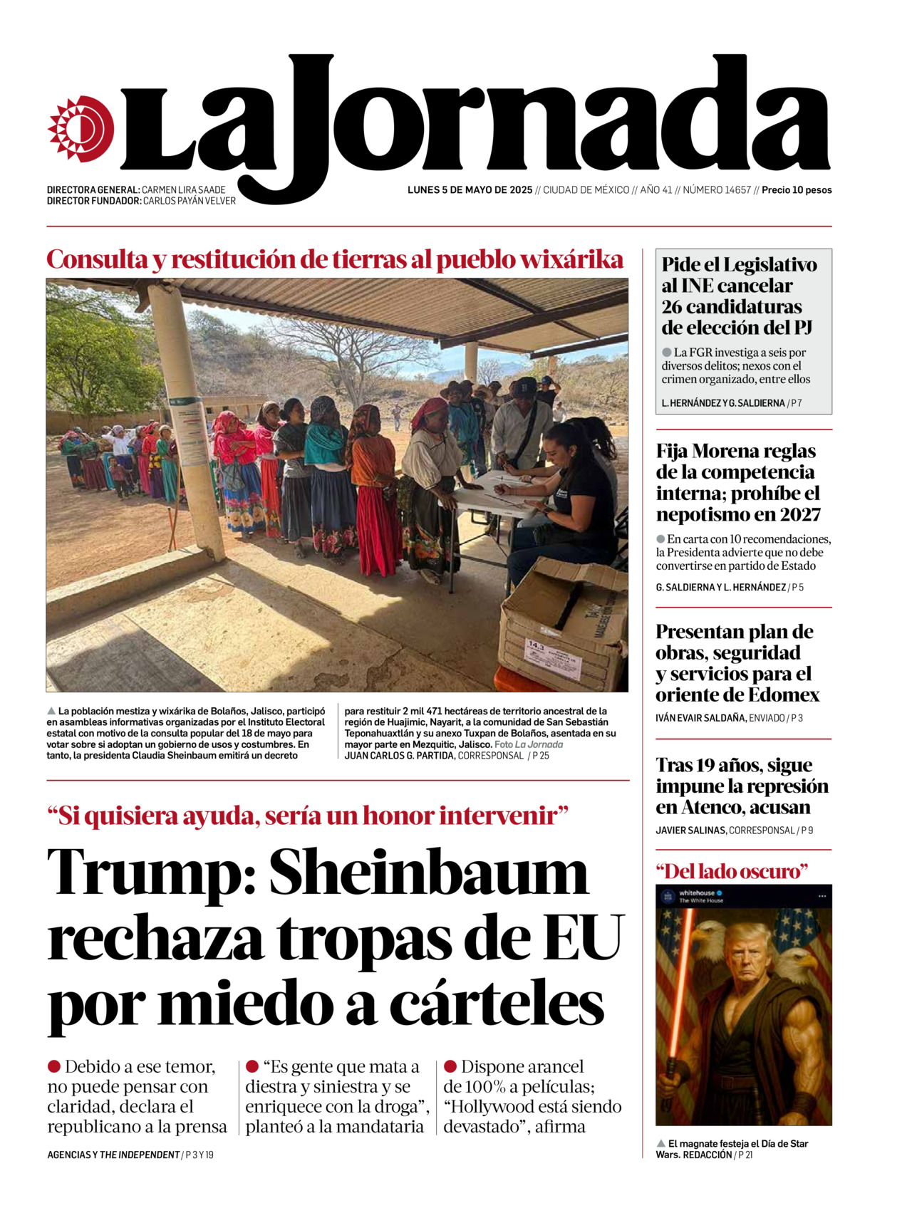 La Jornada, edición del lunes 05 de mayo de 2025 La Jornada, edición del lunes 05 de mayo de 2025