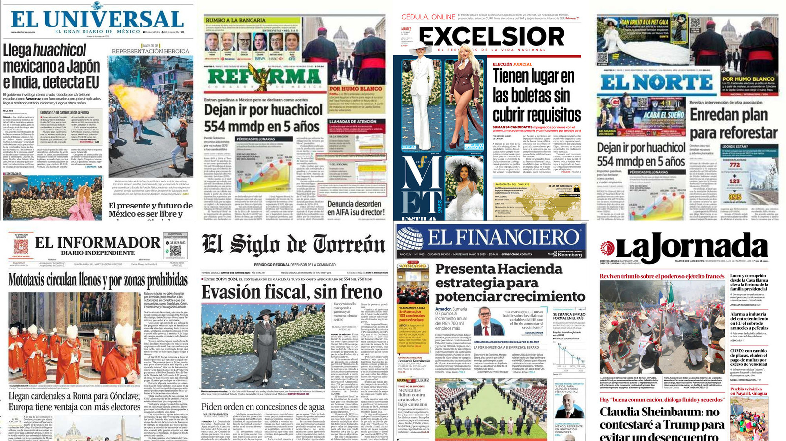 Portadas de periódicos impresos más importantes de México hoy