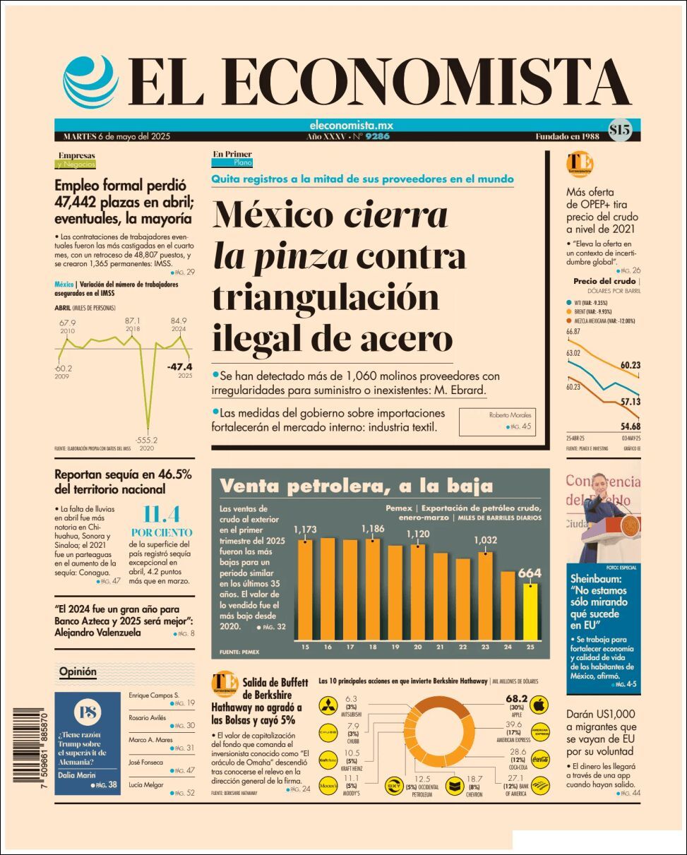 El Economista, edición del martes 06 de mayo de 2025 El Economista, edición del martes 06 de mayo de 2025