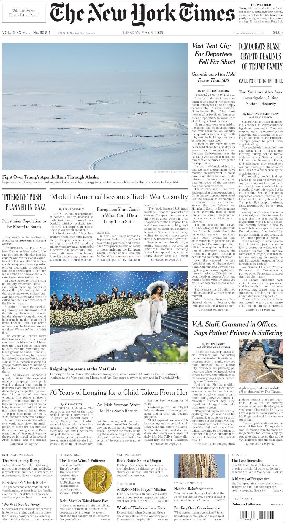 The New York Times, edición del martes 06 de mayo de 2025 The New York Times, edición del martes 06 de mayo de 2025