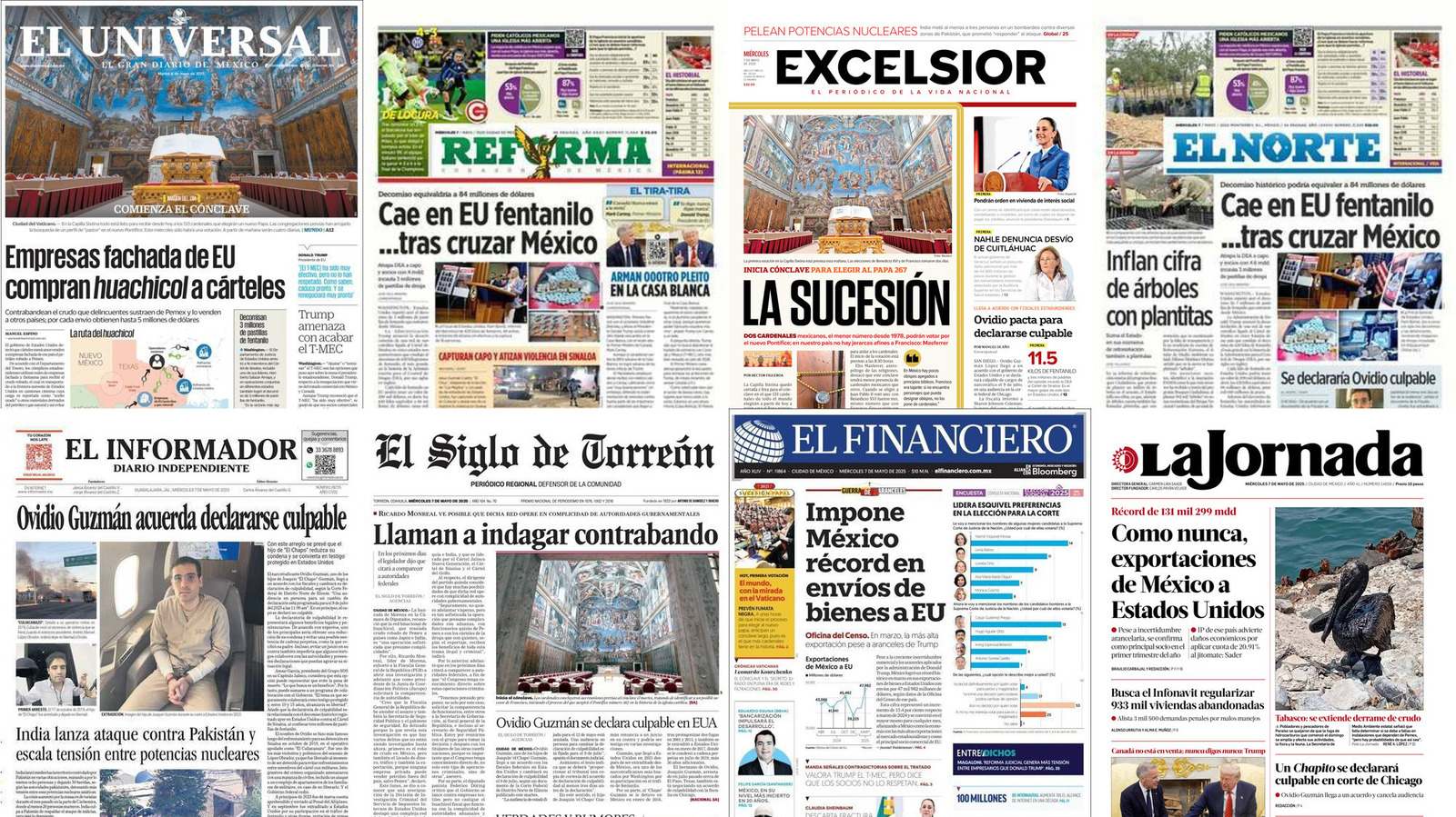 Portadas de periódicos impresos más importantes de México hoy