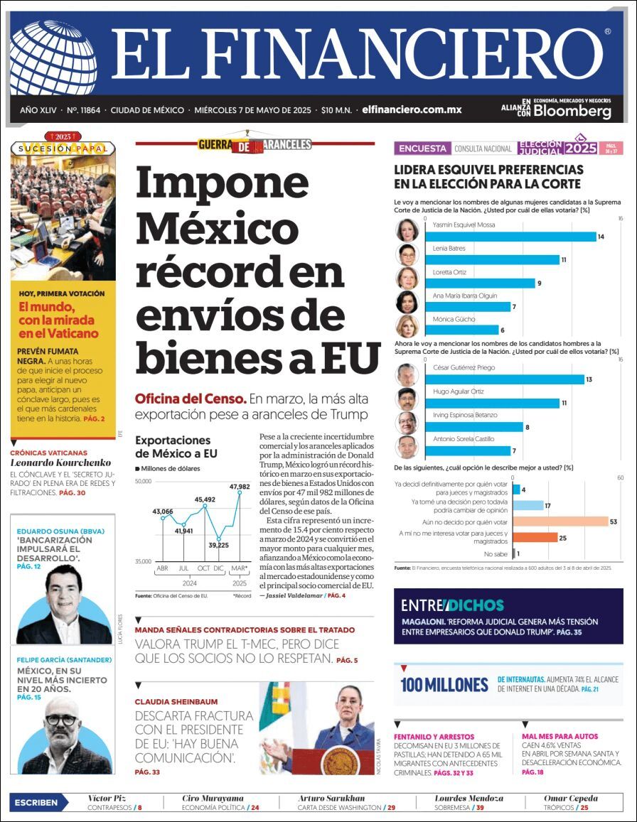 El Financiero, edición del miércoles 07 de mayo de 2025 El Financiero, edición del miércoles 07 de mayo de 2025