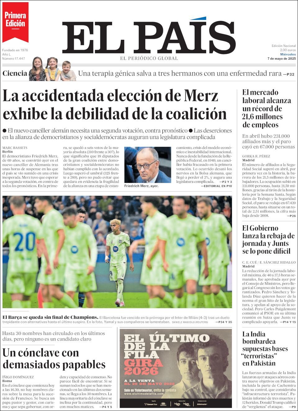 El País, edición del miércoles 07 de mayo de 2025 El País, edición del miércoles 07 de mayo de 2025
