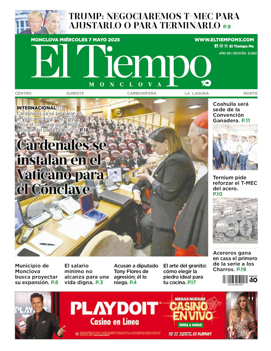 El Tiempo Monclova, edición del miércoles 07 de mayo de 2025 El Tiempo Monclova, edición del miércoles 07 de mayo de 2025