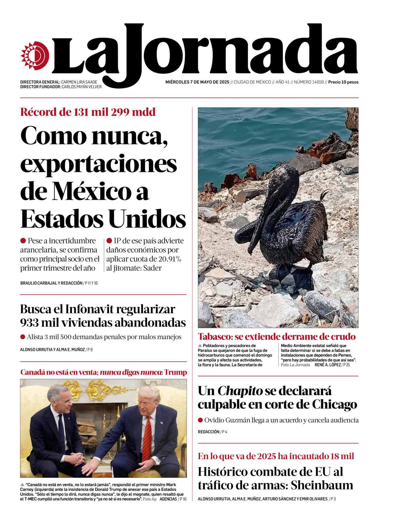 La Jornada, edición del miércoles 07 de mayo de 2025 La Jornada, edición del miércoles 07 de mayo de 2025