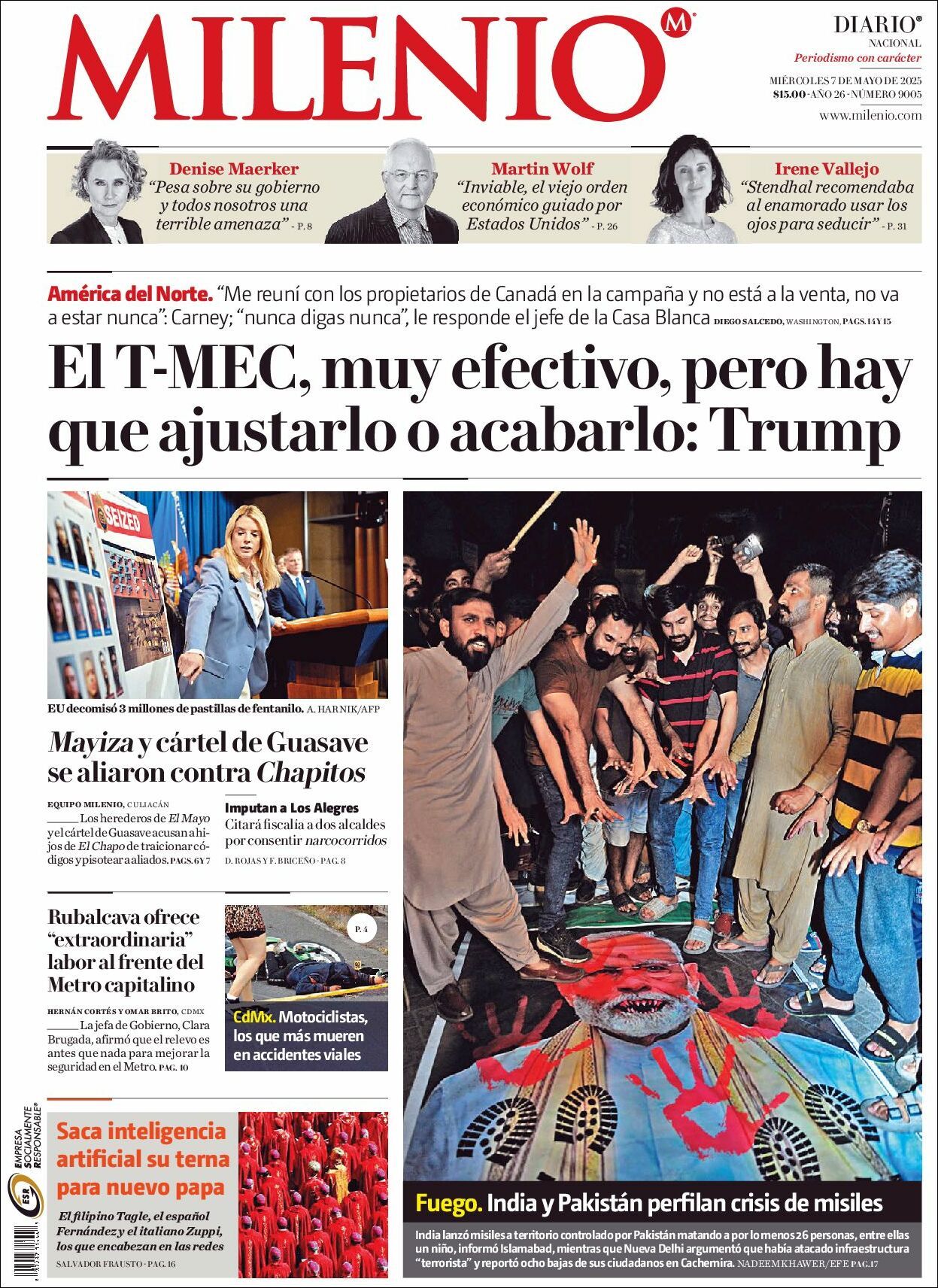 Milenio, edición del miércoles 07 de mayo de 2025 Milenio, edición del miércoles 07 de mayo de 2025