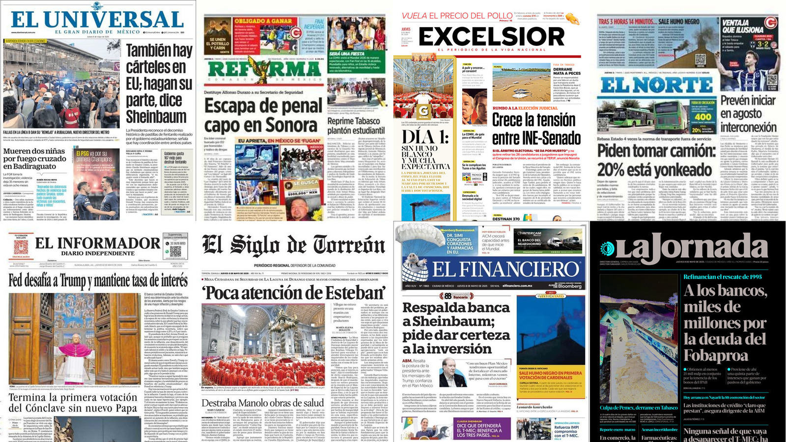 Portadas de periódicos impresos más importantes de México hoy