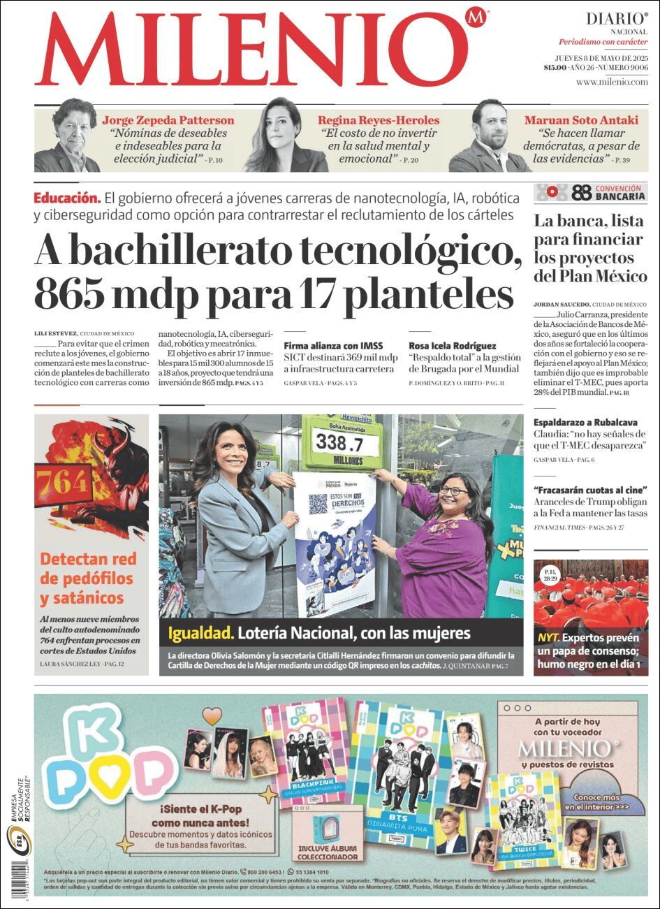 Milenio, edición del jueves 08 de mayo de 2025 Milenio, edición del jueves 08 de mayo de 2025