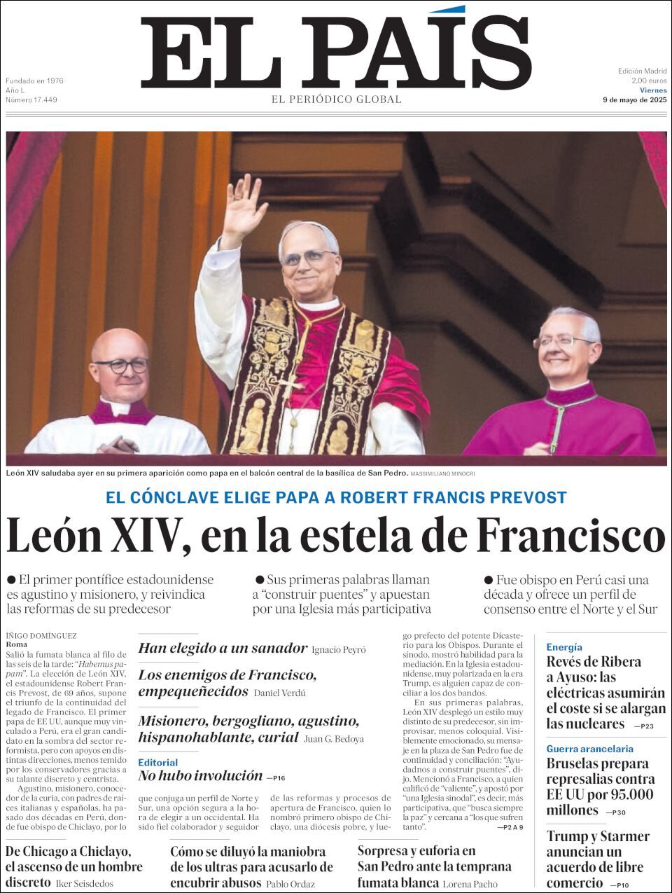 El País, edición del viernes 09 de mayo de 2025 El País, edición del viernes 09 de mayo de 2025