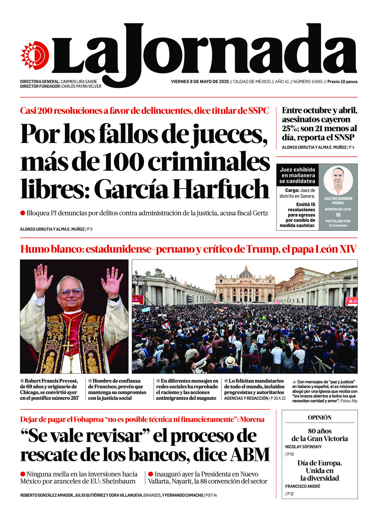 La Jornada, edición del viernes 09 de mayo de 2025 La Jornada, edición del viernes 09 de mayo de 2025