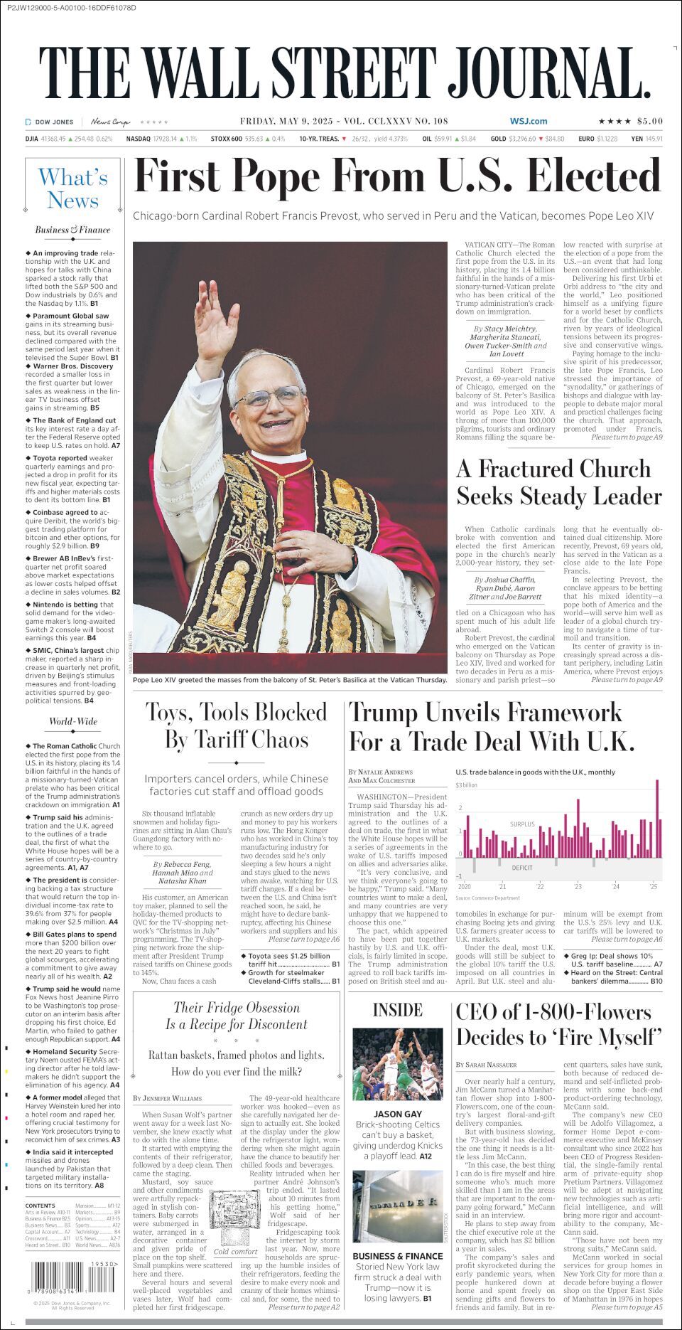 The Wall Street Journal, edición del viernes 09 de mayo de 2025 The Wall Street Journal, edición del viernes 09 de mayo de 2025
