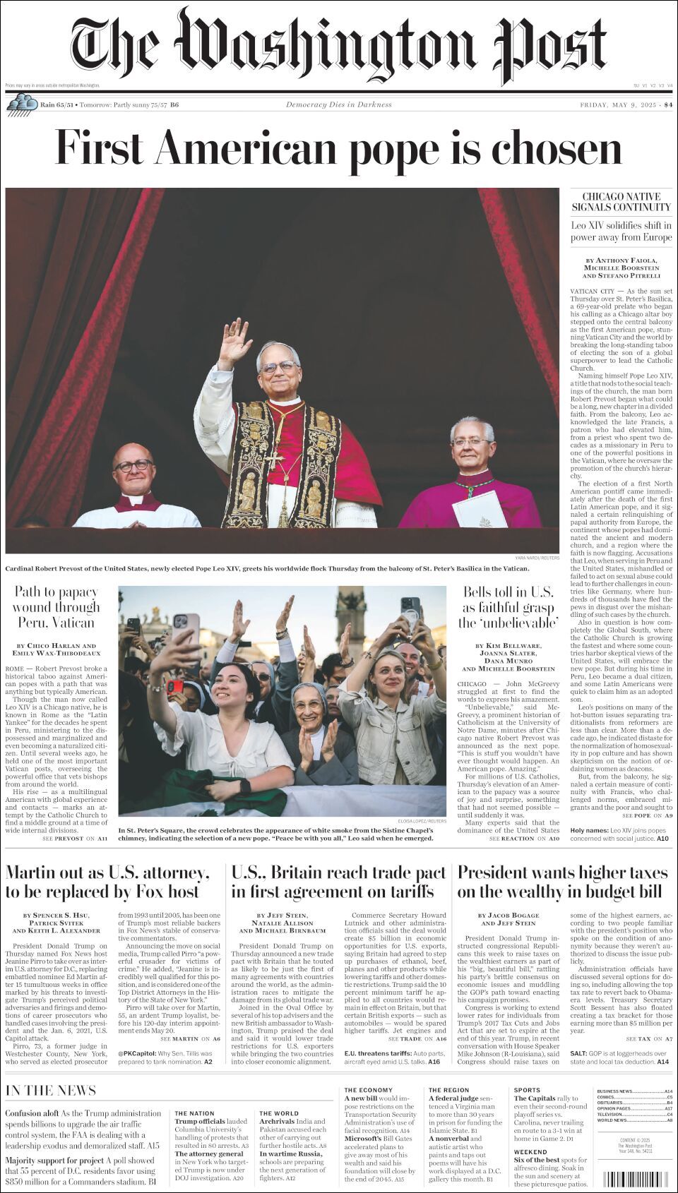 The Washington Post, edición del viernes 09 de mayo de 2025 The Washington Post, edición del viernes 09 de mayo de 2025