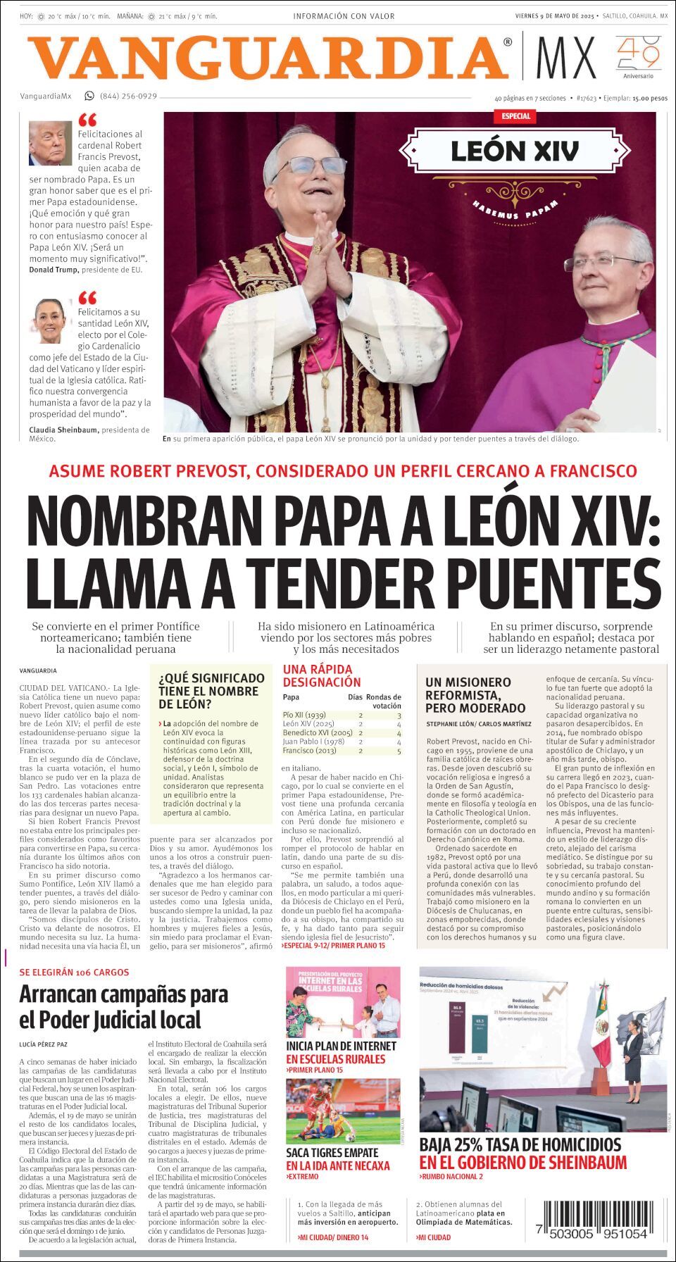 Vanguardia, edición del viernes 09 de mayo de 2025 Vanguardia, edición del viernes 09 de mayo de 2025