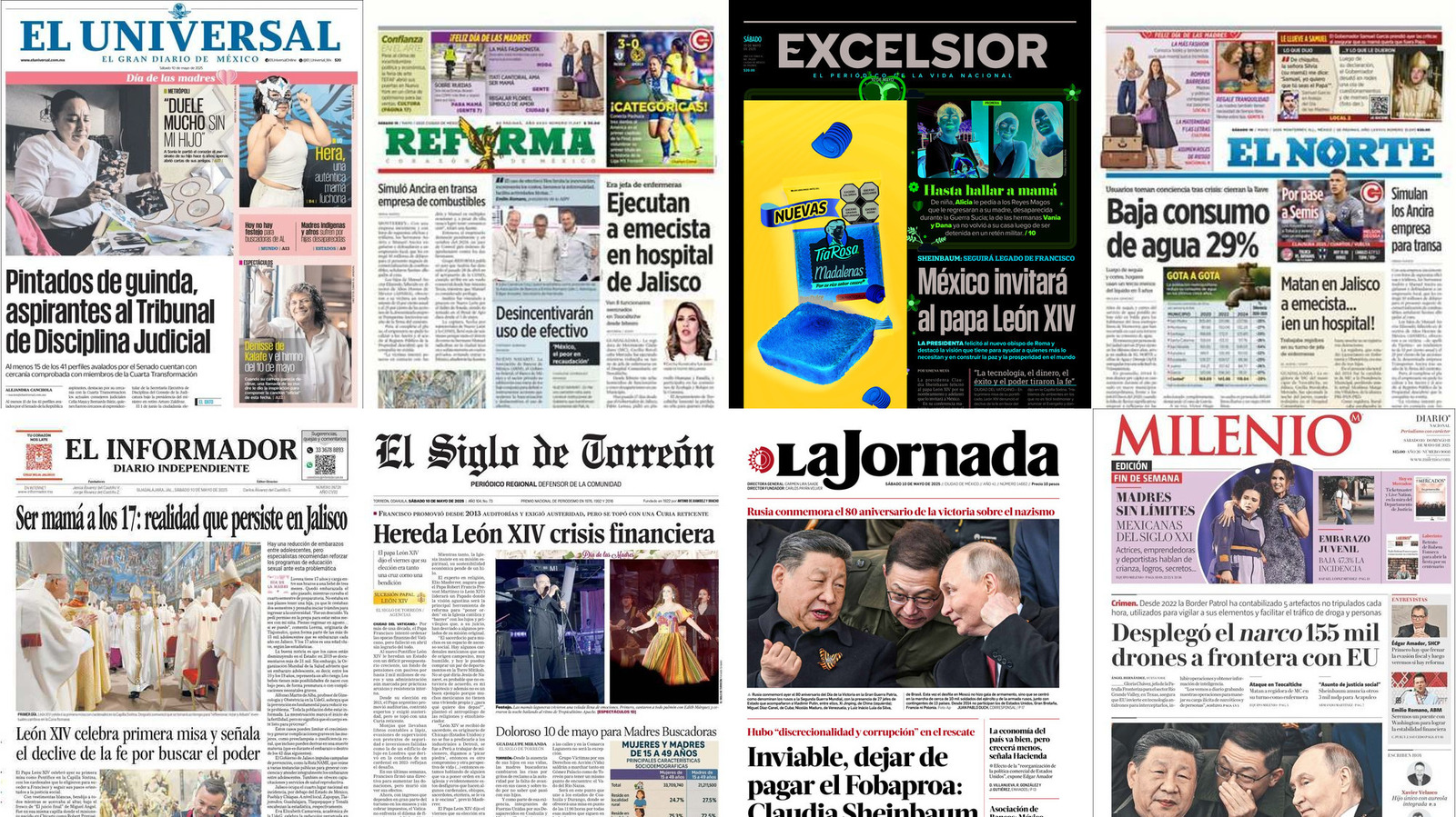 Portadas de periódicos impresos más importantes de México hoy