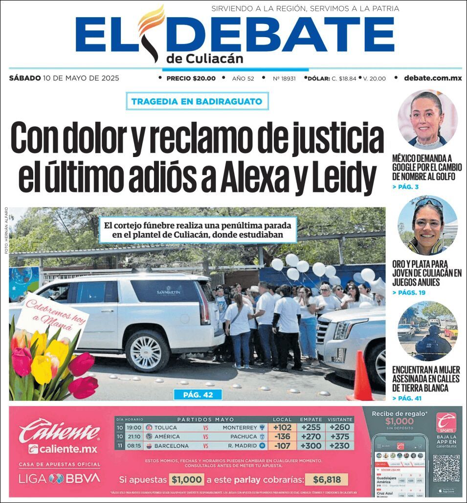 El Debate Culiacán, edición del sábado 10 de mayo de 2025 El Debate Culiacán, edición del sábado 10 de mayo de 2025