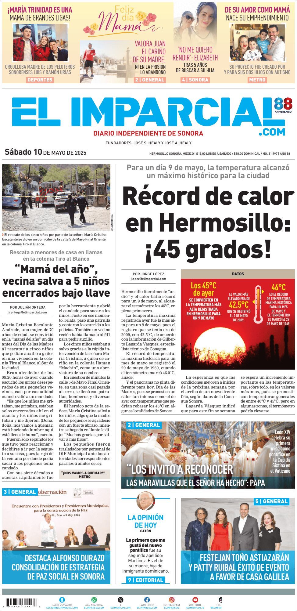 El Imparcial, edición del sábado 10 de mayo de 2025 El Imparcial, edición del sábado 10 de mayo de 2025