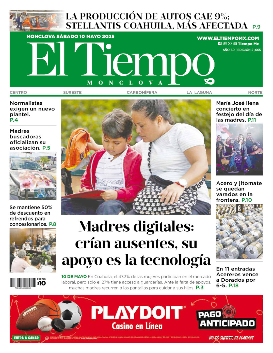 El Tiempo Monclova, edición del sábado 10 de mayo de 2025 El Tiempo Monclova, edición del sábado 10 de mayo de 2025