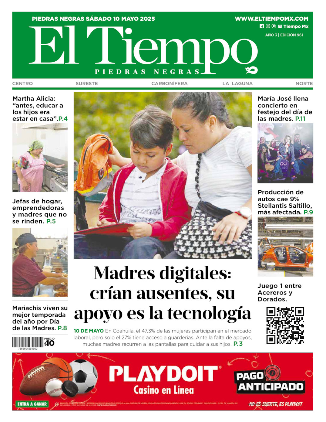 El Tiempo Piedras Negras, edición del sábado 10 de mayo de 2025 El Tiempo Piedras Negras, edición del sábado 10 de mayo de 2025