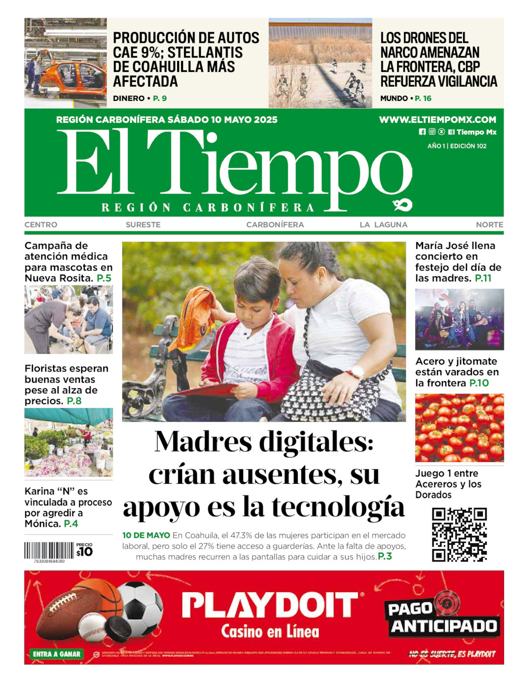 El Tiempo Región Carbonífera, edición del sábado 10 de mayo de 2025 El Tiempo Región Carbonífera, edición del sábado 10 de mayo de 2025