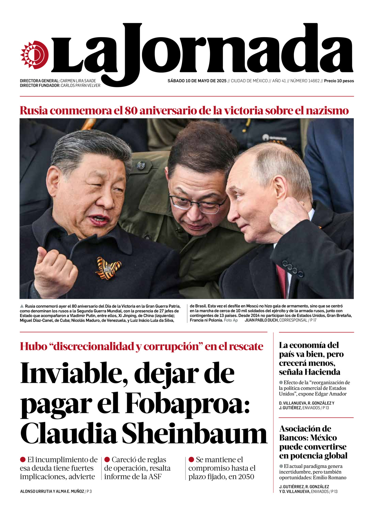 La Jornada, edición del sábado 10 de mayo de 2025 La Jornada, edición del sábado 10 de mayo de 2025