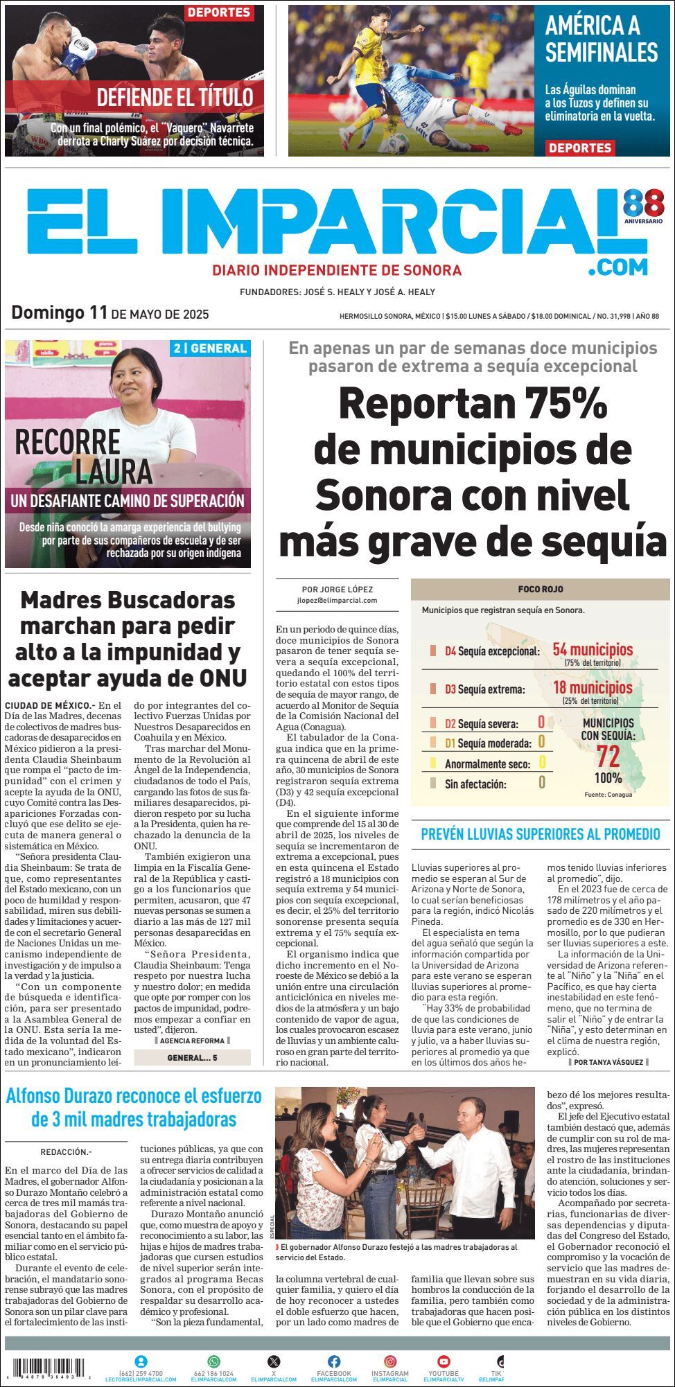 El Imparcial, edición del domingo 11 de mayo de 2025 El Imparcial, edición del domingo 11 de mayo de 2025