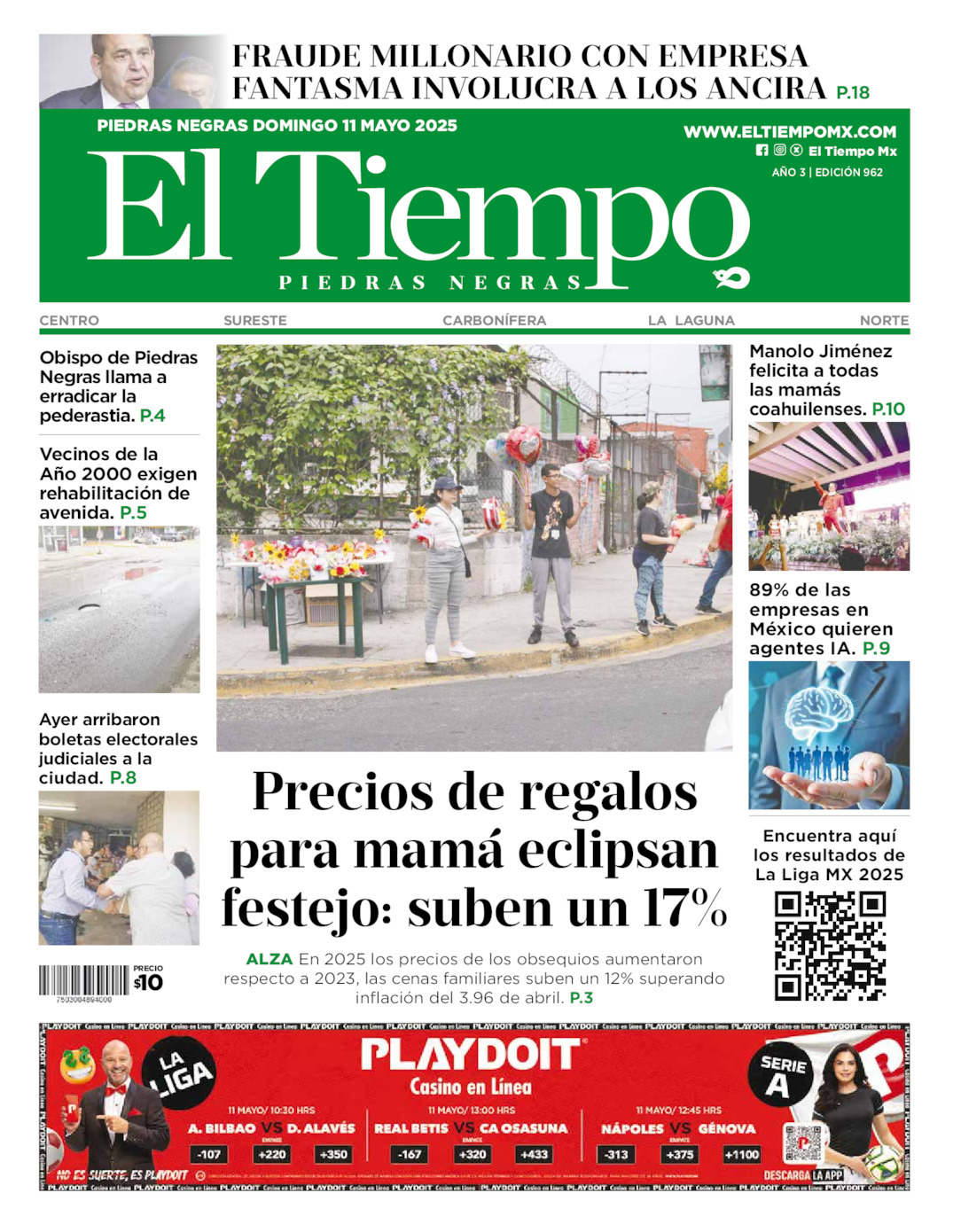 El Tiempo Piedras Negras, edición del domingo 11 de mayo de 2025 El Tiempo Piedras Negras, edición del domingo 11 de mayo de 2025