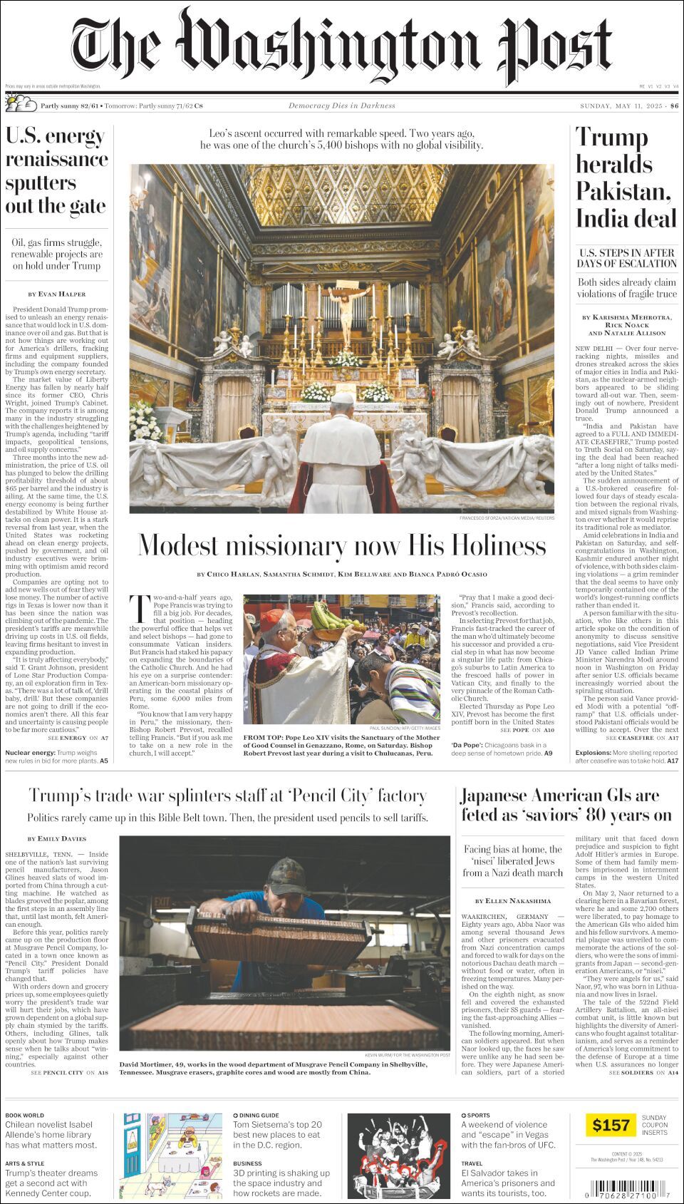 The Washington Post, edición del domingo 11 de mayo de 2025 The Washington Post, edición del domingo 11 de mayo de 2025