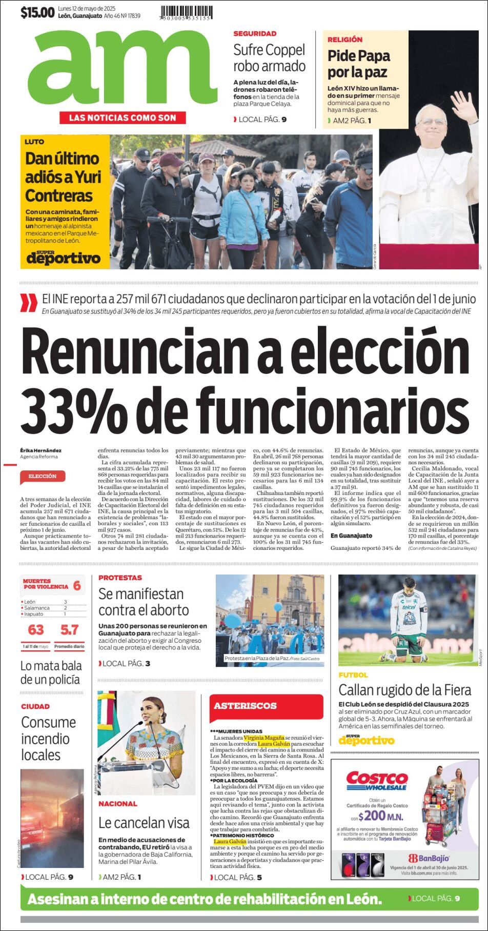 AM de León, edición del lunes 12 de mayo de 2025 AM de León, edición del lunes 12 de mayo de 2025