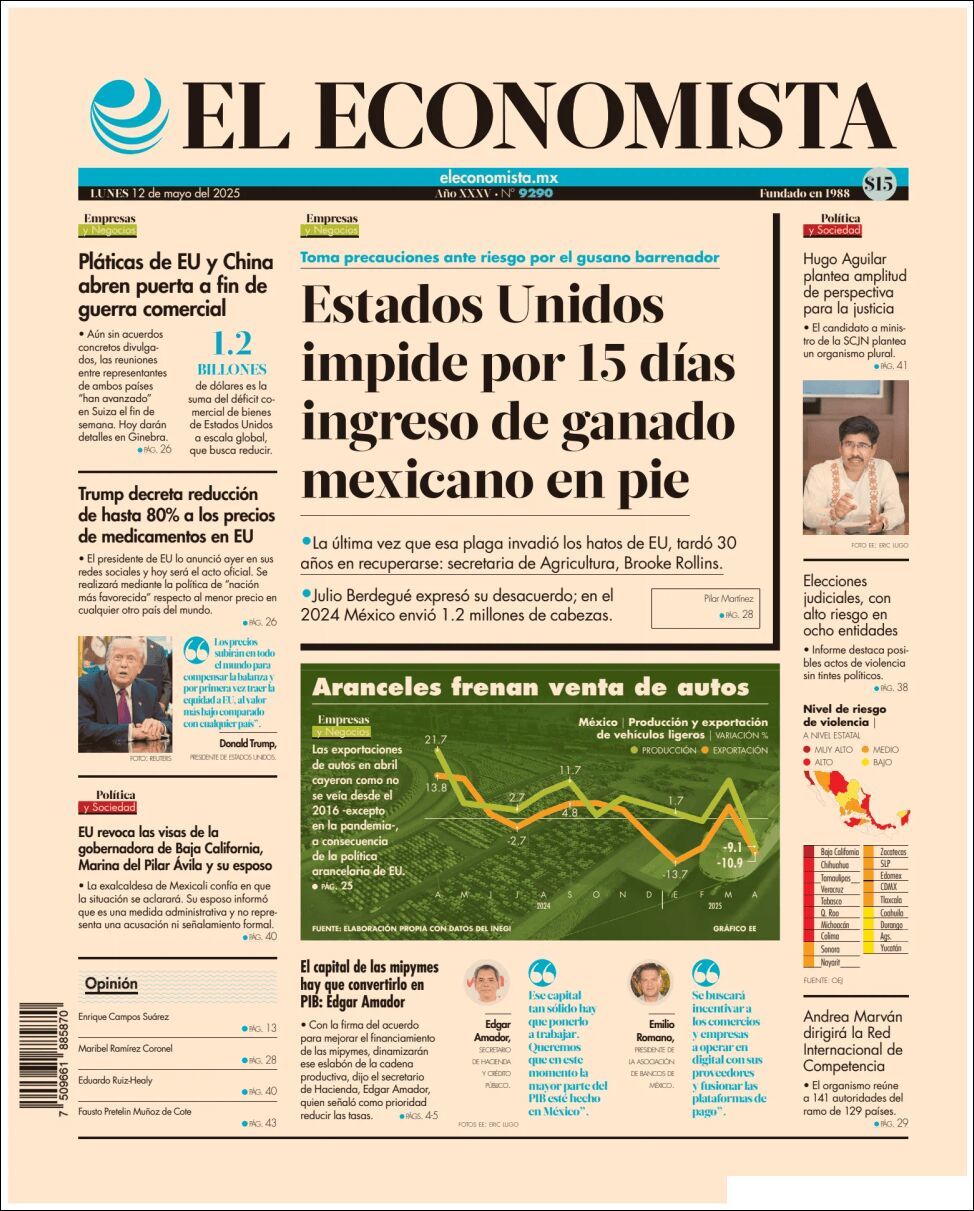 El Economista, edición del lunes 12 de mayo de 2025 El Economista, edición del lunes 12 de mayo de 2025