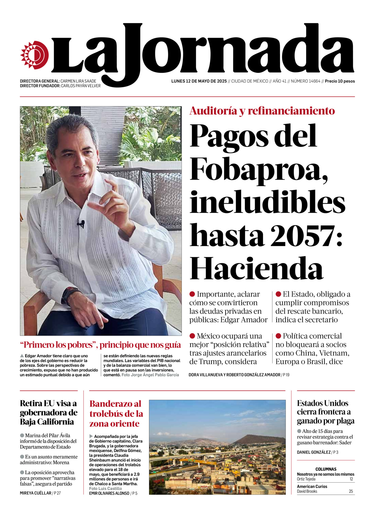 La Jornada, edición del lunes 12 de mayo de 2025 La Jornada, edición del lunes 12 de mayo de 2025