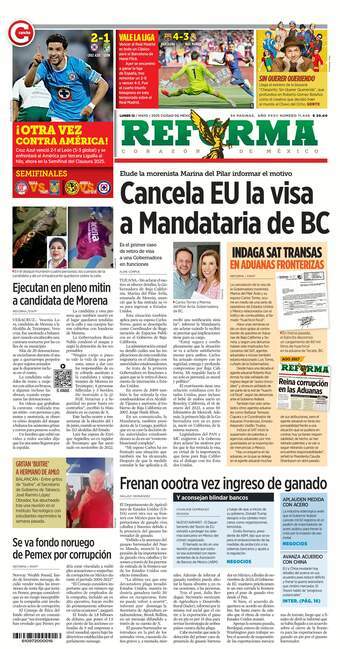 Reforma, edición del lunes 12 de mayo de 2025 Reforma, edición del lunes 12 de mayo de 2025