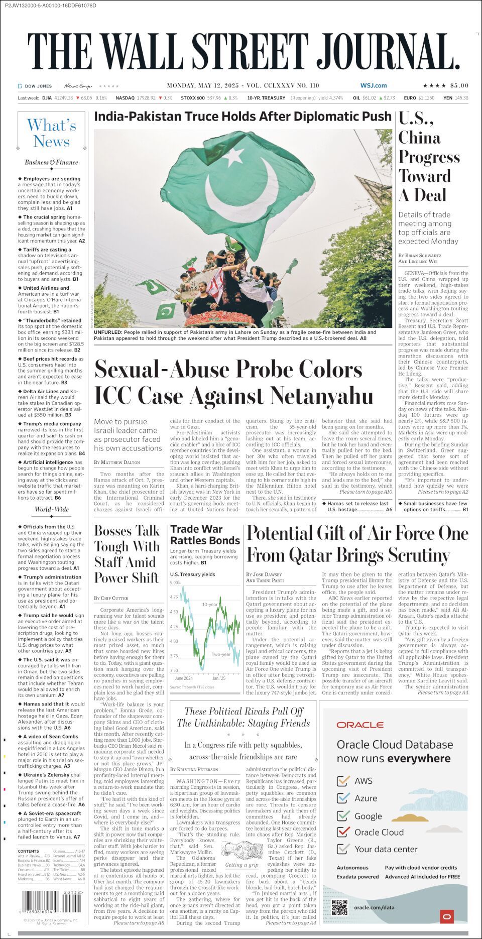 The Wall Street Journal, edición del lunes 12 de mayo de 2025 The Wall Street Journal, edición del lunes 12 de mayo de 2025