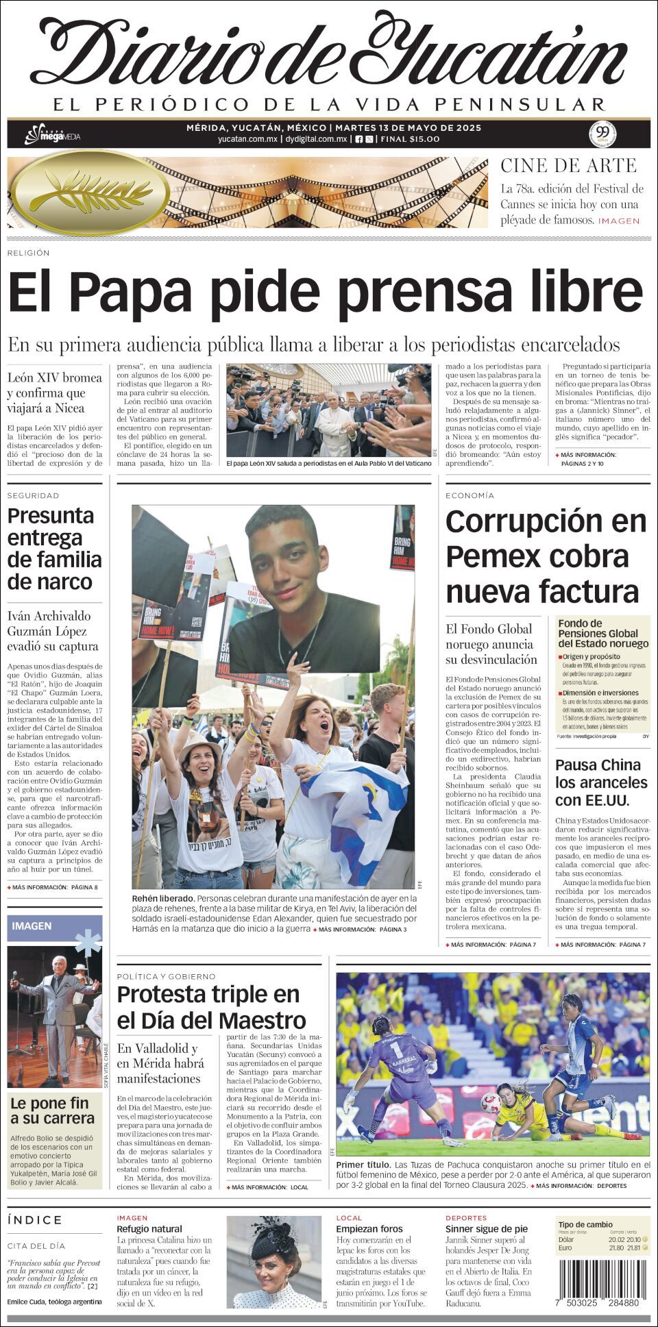 El Diario de Yucatán, edición del martes 13 de mayo de 2025 El Diario de Yucatán, edición del martes 13 de mayo de 2025