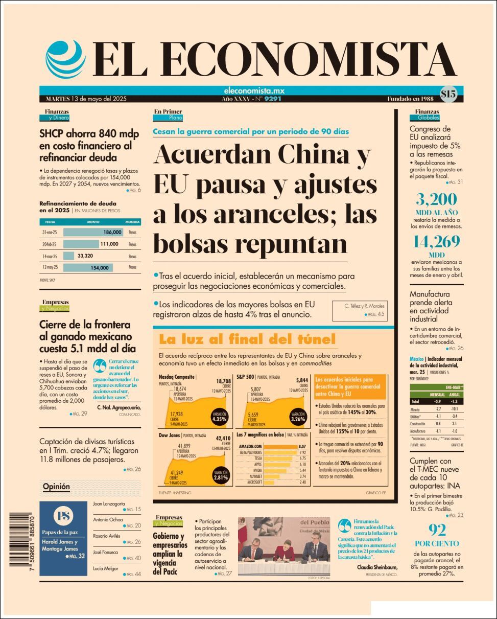 El Economista, edición del martes 13 de mayo de 2025 El Economista, edición del martes 13 de mayo de 2025